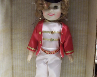 Shirley Temple Doll Ideal Toy 1982 "Poor Little Rich Girl" Majorette Original Box NRFB Open Close Sleep Eyes Marching Band Majorette Doll