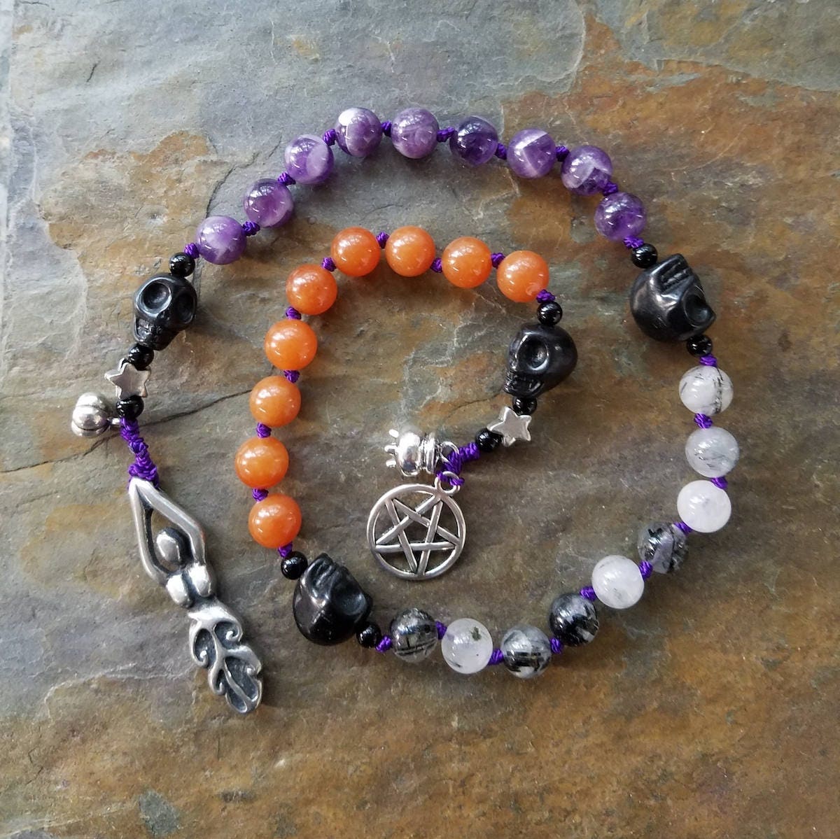 Samhain Pagan Prayer Beads Meditation Beads Witches Ladder