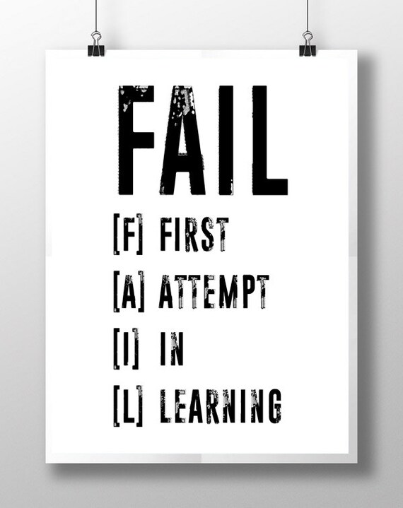 Digital Printable Poster / Motivational for Kids / Fail