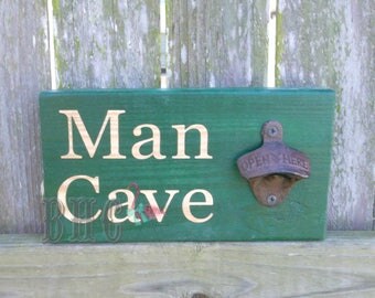 Man Cave Bottle Opener/Bottle Opener/Wood Bottle Opener/Beer Bottle Opener/Man Cave