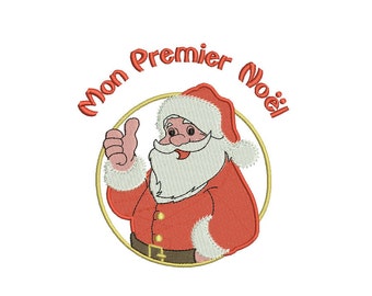 Instant download my first christmas Santa Claus embroidery design machine download