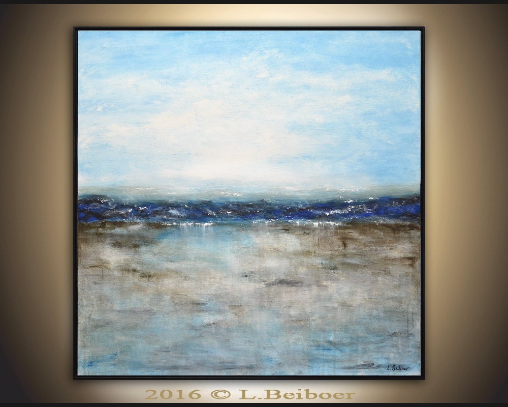 Landscape painting original large painting 36x36 by RawArtGallery