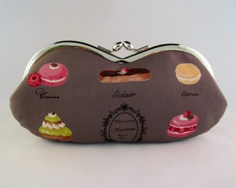 Chocolate Brown Macaron Eyeglass Case - Sunglass Case - Glasses Case - Soft Eyeglass Case - Sunglasses Case - Macaron Paris
