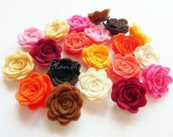Felt Flower OTOÑO, set of 20 pieces, Die Cut Shapes, Applique, Confetti, Party Supply, DIY Wedding