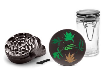 Colorful Weed UV Printed Premium Quality Grinder 4 Piece Gun Metal Zinc Alloy Medicinal Herb Tobacco Premium Quality Grinder 0029