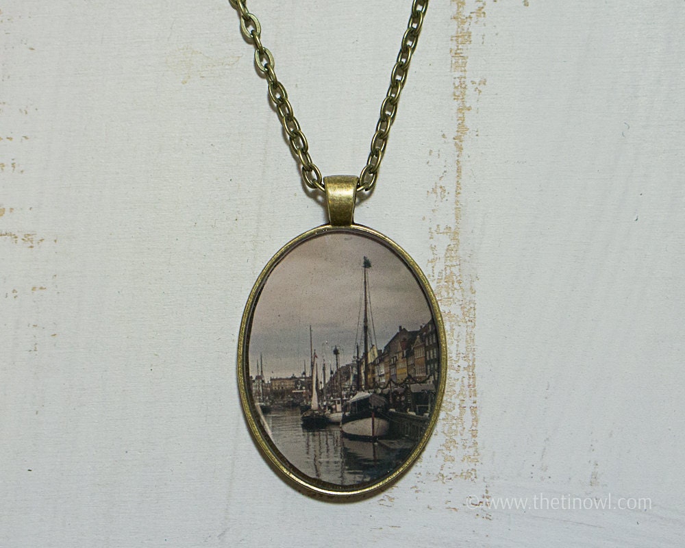 Copenhagen Necklace Travel Pendant Denmark Canal Jewelry