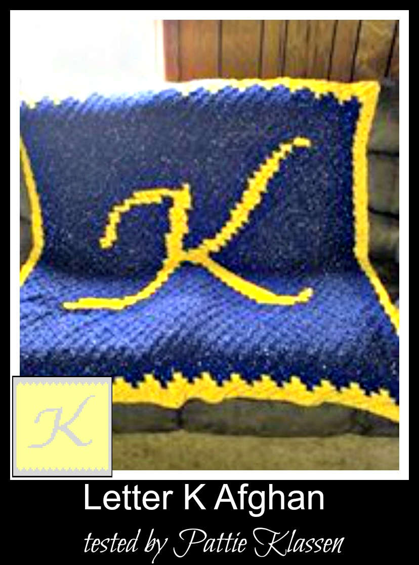 Letter K Baby Blanket - Crochet Pattern - C2C Graph