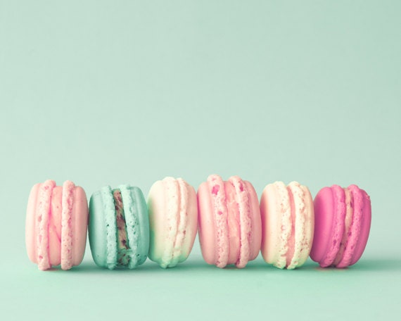 Macaron french macaroons mint wall art canvas art by CarolineMint