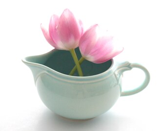 Mid Century Tiffany Blue Creamer or Gravy Boat, Creamer by Lu-Ray Pastels, Replacement China