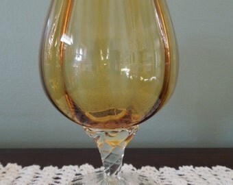 Brandy Snifter Amber Handy Blown Made in Italy 70s Decor