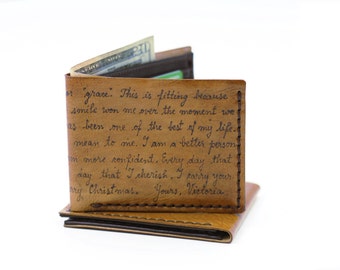 Wallet, Personalized Men's Wallet, Engraved Leather Wallet, Valentine's Day gift for him, Custom Engraving, Leather Gift, Bifold