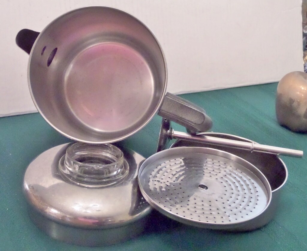 Revere Ware Coffee Pot Copper Bottom Vintage Stovetop