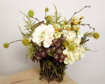silk flower arrangement woodland floral arrangement floral centerpiece mothers day gift flower arrangement modern home decor floral - Silk Arrangements For Home Decor silk flower arrangement woodland floral arrangement floral centerpiece mothers day gift flower arrangement modern home decor floral - Silk Arrangements For Home Decor