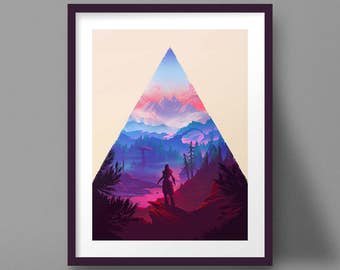 Horizon Zero Dawn Art Print Game Poster Aloy Landscape