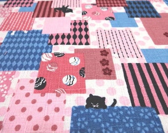 Japanese Traditional Fabric KOKKA Cat Pink Fat Quarter