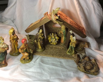 Vintage Shiny Brite Nativity Set with Box by GrantCityVintage