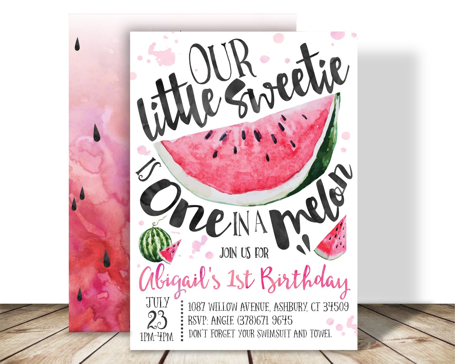 Download Little Sweetie is one in a Melon Watermelon Birthday Party