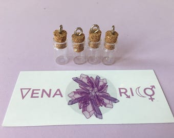 Tiny Glass Bottle & Cork - Ready to Fill and Wear