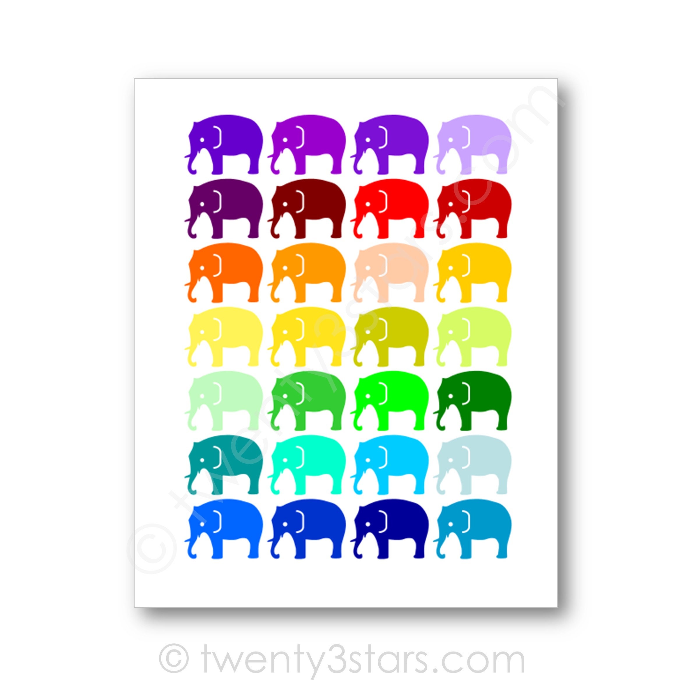 Elephants Name Poster Elephant Nursery Art Print Elephant