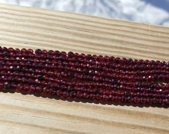1-16" Strand Beautiful Natural Genuine Garnet Faceted 4mm to 4.5mm Round Beads (105 beads) Grade A