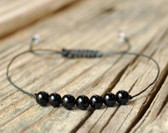 Energy Bracelet, Black Tourmaline Bracelet, Protection Bracelet, Grounding Bracelet, Base Chakra, Crystal Healing Bracelet, Yoga Bracelet