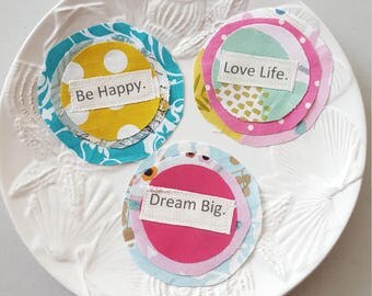 Fabric Flowers Flower Appliques Scrapbook Flowers Word Flowers Sewn Flowers Spring Embellishments Craft Flowers Scrapbook Supplies