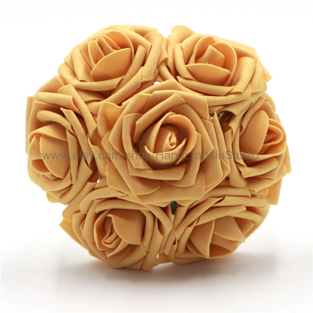 Mustard Flowers Artificial Roses 100 Stems For Bridal Bouquets