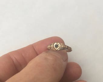 vintage kiddiegem 12k gold fill ring, size 4
