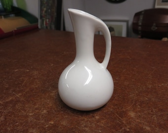 Vintage Small White Mid Century Pitcher