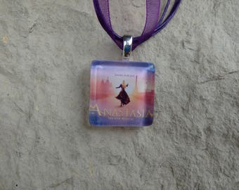 Broadway Musical Anastasia Glass Pendant and Ribbon Necklace