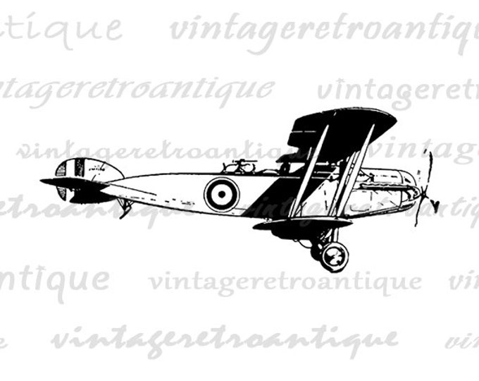 Digital Graphic Antique Airplane Printable Plane Download Image Vintage Clip Art Jpg Png Eps HQ 300dpi No.129