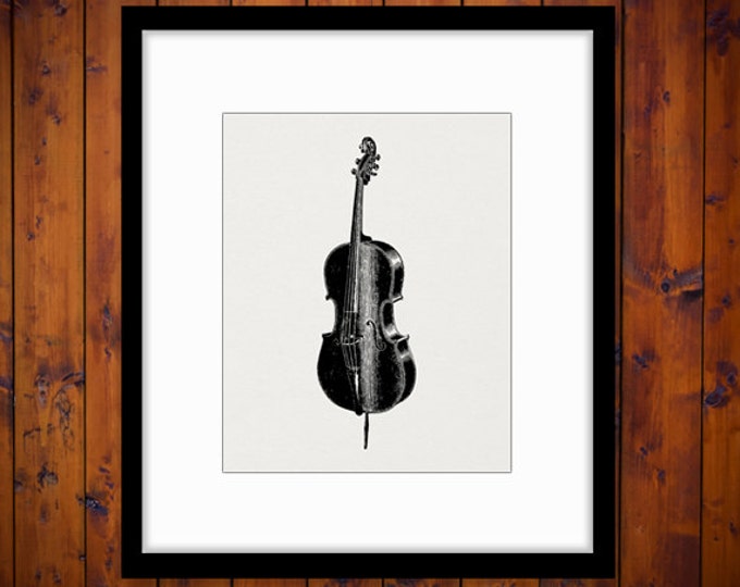 Cello Printable Image Download Music Illustration Graphic Digital Vintage Clip Art Jpg Png Eps HQ 300dpi No.1339