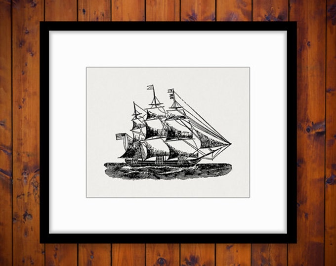 Digital Graphic Ship Image Download Printable Artwork Vintage Clip Art Jpg Png Eps HQ 300dpi No.2991