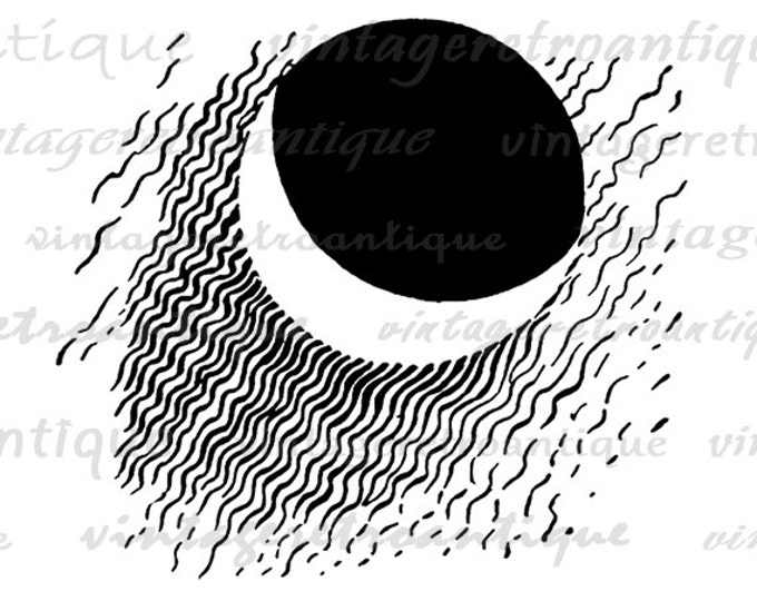 Printable Image Crescent Moon Graphic Night Download Illustration Digital Vintage Clip Art for Transfers etc HQ 300dpi No.823