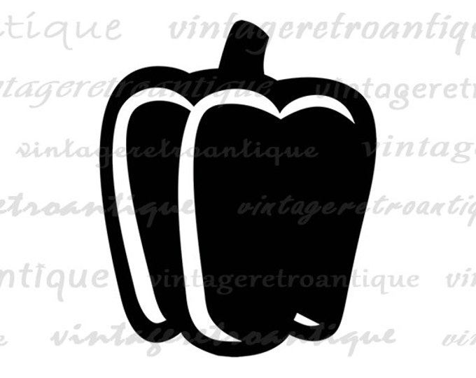 Digital Image Bell Pepper Graphic Green Pepper Printable Food Vegetable Download Jpg Png Eps HQ 300dpi No.4371