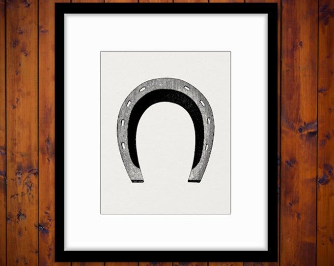 Horseshoe Printable Digital Image Horse Shoe Graphic Western Download Antique Clip Art Jpg Png Eps HQ 300dpi No.4206