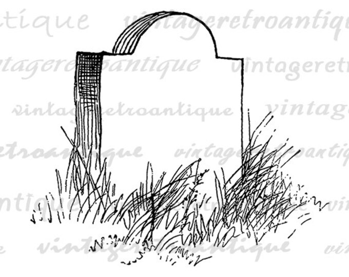 Grave Stone Digital Image Download Printable Graphic Vintage Clip Art Jpg Png Eps HQ No.2887