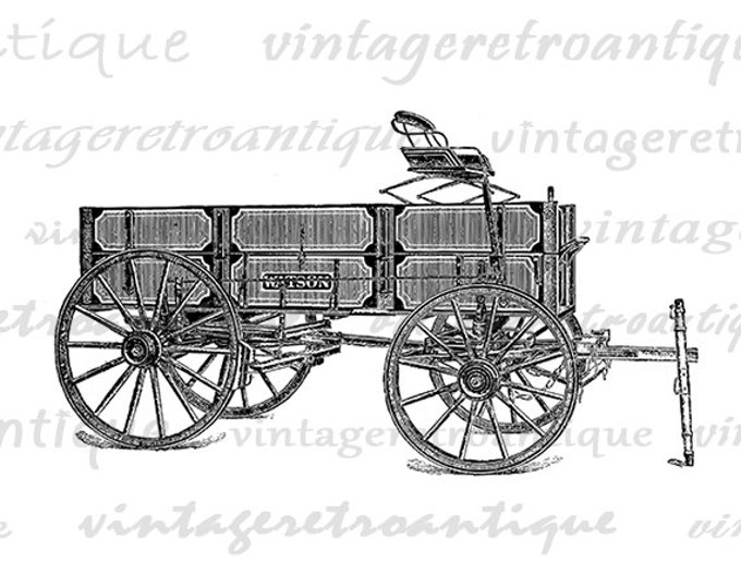 Old Wagon Digital Image Download Printable Graphic Vintage Clip Art Jpg Png Eps HQ No.1517