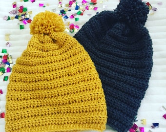 Kids And Adult Size Crochet Beanies, Crochet Beanies, Beanies For Kids And Adults, Slouch Crochet Beanies, Crochet Beanies for Babies,