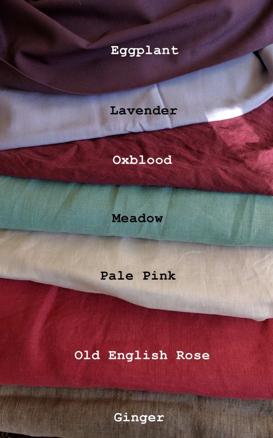 BREATHE Clothing 20162017 Linen Color Chart