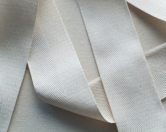 2 Inch Wide Cotton Twill Tape, Heavyweight - 1, 5 or 10 yards