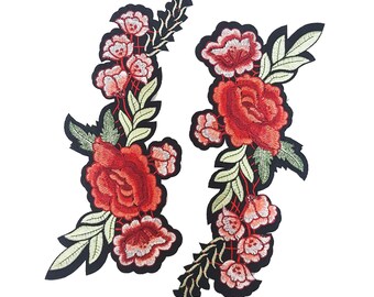 Embroidered Gucci Style Patch, Iron On Flower Patch, Embroidered Rose Badge
