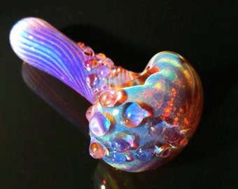 Mermaid Series- Amber Purple unique girly glass pipe