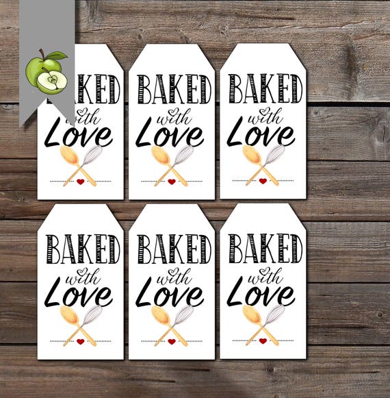 Items similar to Baked with love, Appreciation Gift Tag, Thank you gift ...