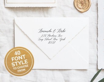 Custom Address Stamp, Rubber Stamp, Wedding Stamp, Thank You Stamp, Calligraphy Stamp (RS03)