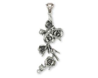 Magnolia Pendant Jewelry Sterling Silver Handmade Flower Pendant MGS2-P