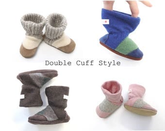 Wool baby boots, baby slippers, baby moccs, baby booties, baby shoes, felt slippers, house shoes, baby shower gifts, Custom made FAST ship