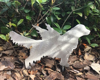 Metal Golden Retriever Angel Dog, Metal, Wall Art, Plant Stake, Yard Stake, Guardian Angel Dog Pet Memorial, Aluminum, Pet Grave Marker