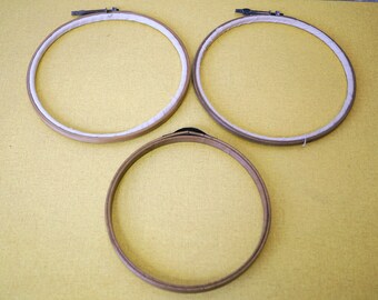 Set of 3 vintage embroidery hoops