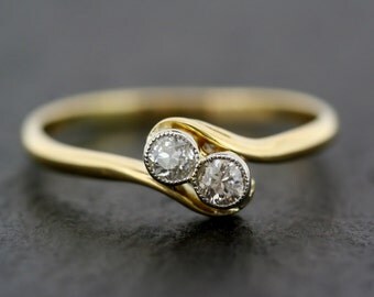 Antique Engagement Ring - Art Deco Diamond Engagement Ring - Antique Diamond Ring